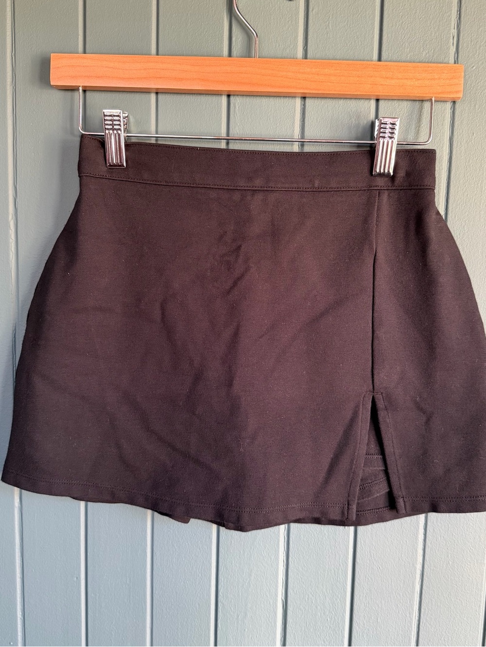 Black Mini Skort with Front Slit
